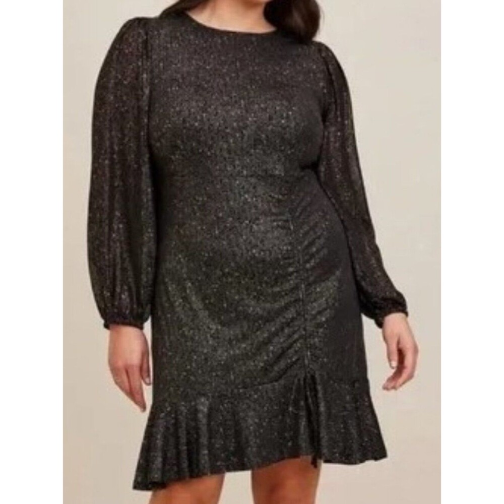 Worn Once Torrid Size 4 Studio Knit Gold & Black Dress